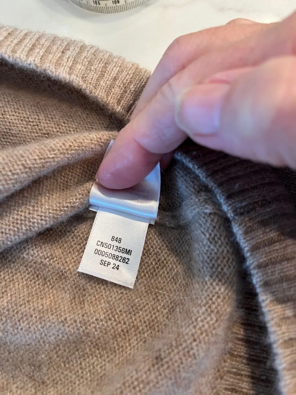 Caslon Cashmere Taupe V-Neck Sweater - Picture 4 of 7
